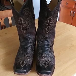 Wings & Cross Leather Cowboy Boot